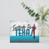 サーフサイドビーチハガキテキサス州サーフボード ポストカード (スタンド正面)