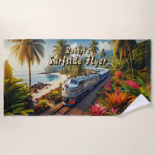 サーフサイドフライヤーディーゼルトレインでのビーチ ビーチタオル (正面)