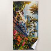 サーフサイドフライヤーディーゼルトレインでのビーチ ビーチタオル (正面)