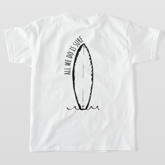 サーフサマービーチキッズとティーン Tシャツ (レイダウン裏面)