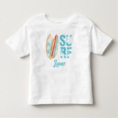 サーフサマービーチボーイ名前をカスタムする トドラーTシャツ (正面)