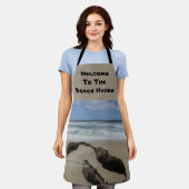 サーフサンドドリフトウッドウエストコーストランドスケープビーチ エプロン (着用した状態)