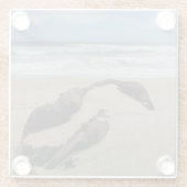 サーフサンドドリフトウッドウエストコーストランドスケープビーチ ガラスコースター (裏面)