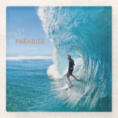 サーフサーフィンサーファー ガラスコースター (正面)