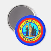 サーフシティハンチントンビーチカリフォルニア マグネット (正面/裏面)