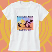サーフシティUSAハンティントンビーチCA海ウェーブ Tシャツ