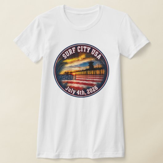 サーフシティUSA 7月4日 2026年 Tシャツ (レイダウン)