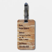 サーフシャックハワイアンフラガールフェイクウッド ラゲッジタグ (裏面縦)