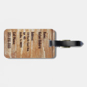 サーフシャックハワイアンフラガールフェイクウッド ラゲッジタグ (裏面横)