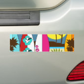 サーフショップサーフィン海ビーチサーフボードパームツリー バンパーステッカー (車上)