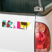 サーフショップサーフィン海ビーチサーフボードパームツリー バンパーステッカー (トラック上)