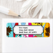 サーフショップサーフィン海ビーチサーフボードパームツリー ラベル (インサイチュ)