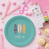 サーフスアップBOYサーフボードビーチ誕生日パーティー ペーパープレート (パーティー)