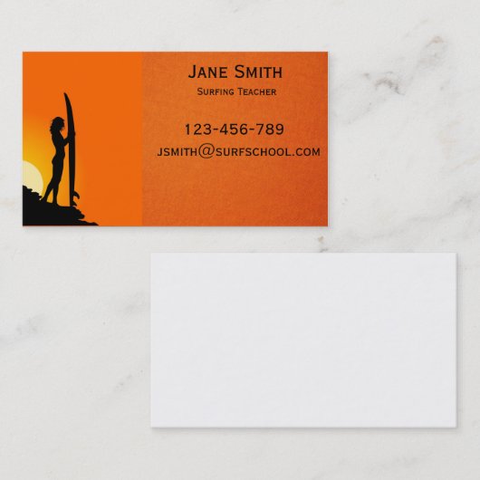 サーフスクールサーフィン先生 名刺 (正面/裏面)