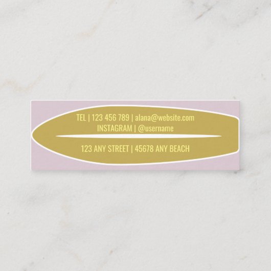 サーフスクール名刺 スキニー名刺 (裏面)