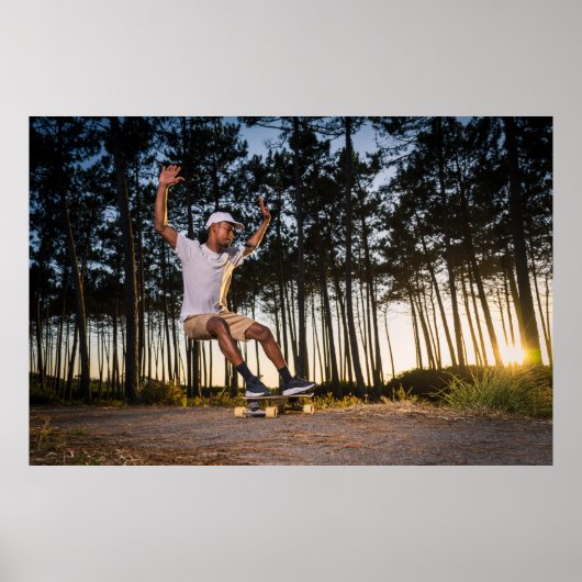 サーフスケーターのトレーニングサーフィン移動 ポスター (正面)