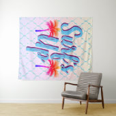 サーフズアップサマーサンセットパームツリーズ タペストリー (インサイチュ(横))