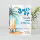 サーフズアップサマービーチ誕生日パーティーの招待状 招待状 (スタンド正面)