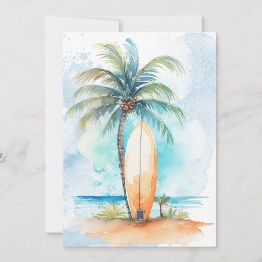 サーフズアップサマービーチ誕生日パーティーの招待状 招待状 (裏面)