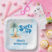サーフズアップサマービーチ誕生日パーティー ペーパープレート (パーティー)