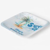 サーフズアップサマービーチ誕生日パーティー ペーパープレート (傾斜あり)