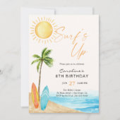サーフズアップサマービーチ誕生日パーティー 招待状 (正面)