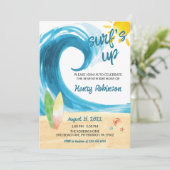サーフズアップサーファービーチ誕生日招待状 招待状 (スタンド正面)