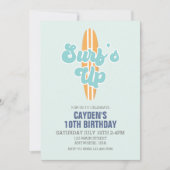 サーフズアップサーフボードビーチ誕生日招待状 招待状 (正面)