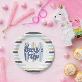 サーフズアップサーフボードビーチ誕生日紙プレート ペーパープレート (パーティー)