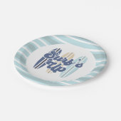 サーフズアップサーフボードビーチ誕生日紙プレート ペーパープレート (アングル)