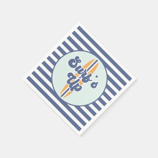 サーフズアップサーフボードビーチ誕生日 スタンダードカクテルナプキン (角)