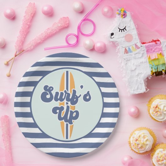 サーフズアップサーフボードビーチ誕生日 ペーパープレート (パーティー)