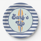 サーフズアップサーフボードビーチ誕生日 ペーパープレート (正面)