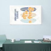 サーフズアップサーフボードビーチ誕生日 横断幕 (トレードショー)