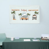 サーフズアップザビッグワンサーフファースト誕生日 横断幕 (トレードショー)