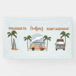 サーフズアップザビッグワンサーフファースト誕生日 横断幕