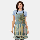 サーフズアップパステルスタイル パーソナライズされた エプロン (着用した状態)