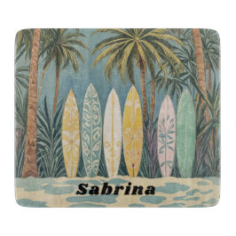 サーフズアップパステルスタイル パーソナライズされた カッティングボード