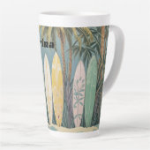 サーフズアップパステルスタイル パーソナライズされた カフェラテマグ (右アングル)