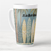 サーフズアップパステルスタイル パーソナライズされた カフェラテマグ (左アングル)