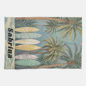 サーフズアップパステルスタイル パーソナライズされた キッチンタオル (横)