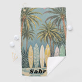 サーフズアップパステルスタイル パーソナライズされた ゴルフタオル (インサイチュ)