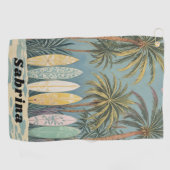 サーフズアップパステルスタイル パーソナライズされた ゴルフタオル (横)