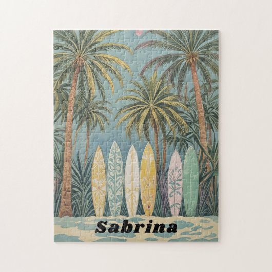 サーフズアップパステルスタイル パーソナライズされた ジグソーパズル (縦)