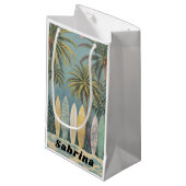 サーフズアップパステルスタイル パーソナライズされた スモールペーパーバッグ (正面アングル)