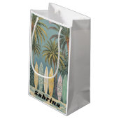 サーフズアップパステルスタイル パーソナライズされた スモールペーパーバッグ (裏面アングル)