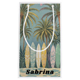 サーフズアップパステルスタイル パーソナライズされた スモールペーパーバッグ