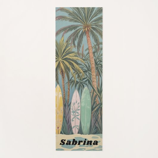 サーフズアップパステルスタイル パーソナライズされた ヨガマット (正面)