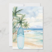 サーフズアップビーチサーフボードボーイバースデーパーティー 招待状 (裏面)