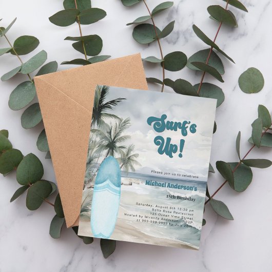 サーフズアップビーチサーフボードレトロ誕生日パーティー